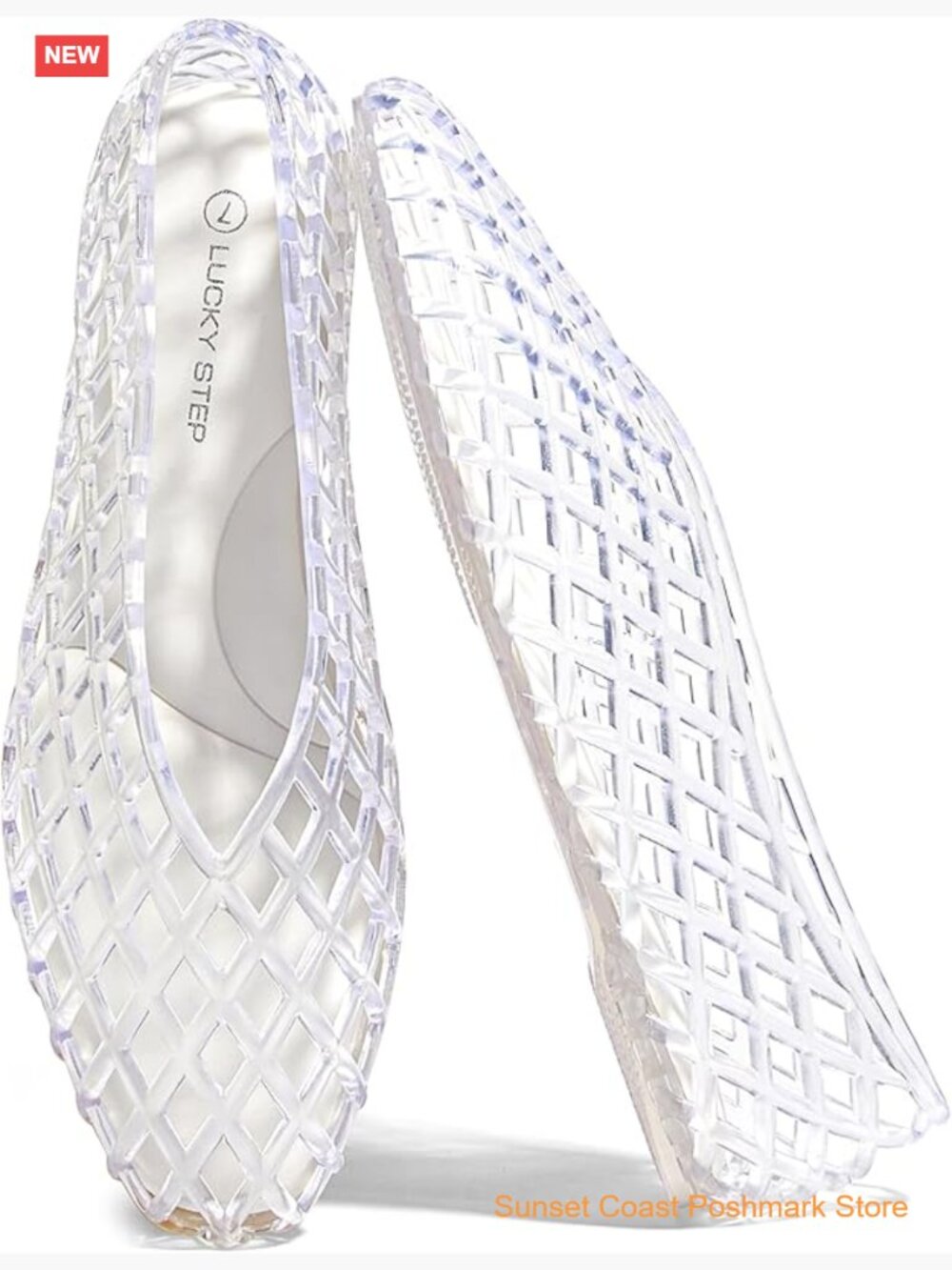 Clear Hollow Breathable Jelly Ballet Flats Slip-on Mesh Sandals